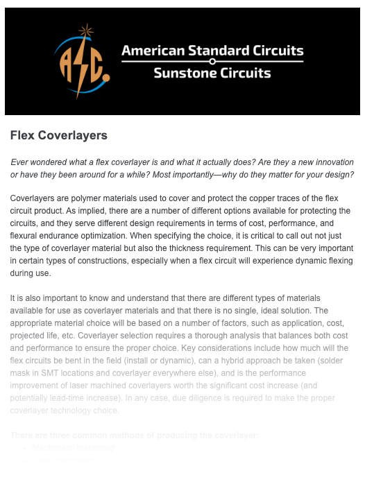 February 2025: Optimizing Flex PCBs: The Impact of Staggered vs. Stacked Conductors